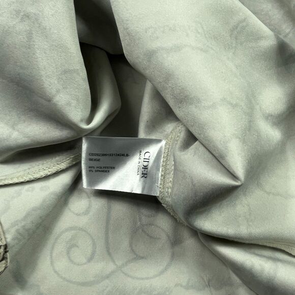 Cider Satin Map Print Shirt Collared Button Down Long Sleeve Silky Travel 2XL - Picture 8 of 10